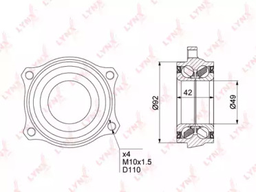 Комплект подшипника LYNXauto WB-1474