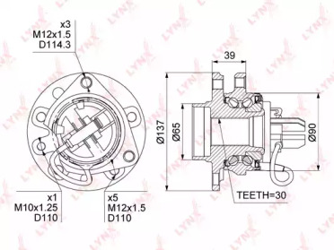 Комплект подшипника LYNXauto WH-1008