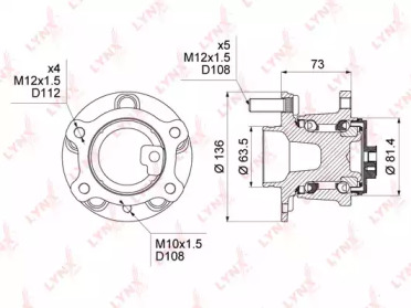 Комплект подшипника LYNXauto WH-1014