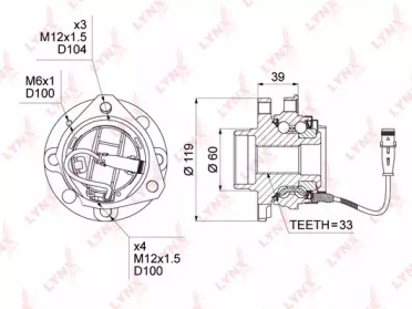 Комплект подшипника LYNXauto WH-1024