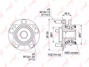 Комплект подшипника LYNXauto WH-1025