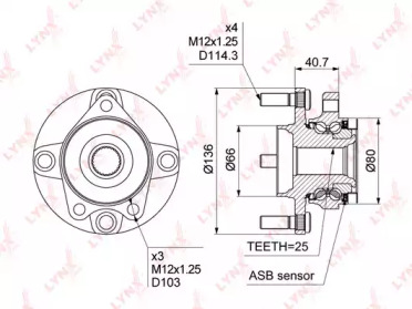 Комплект подшипника LYNXauto WH-1031