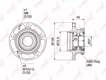 Комплект подшипника LYNXauto WH-1032