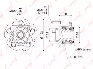 Комплект подшипника LYNXauto WH-1034