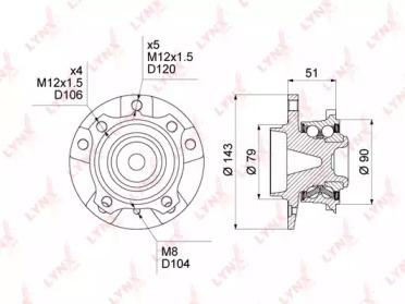 Комплект подшипника LYNXauto WH-1039