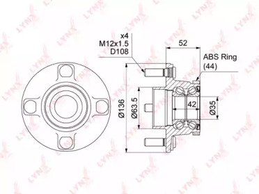 Комплект подшипника LYNXauto WH-1065