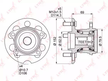 Комплект подшипника LYNXauto WH-1076