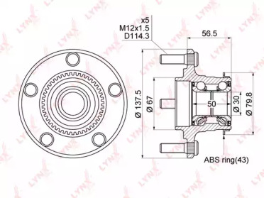 Комплект подшипника LYNXauto WH-1077