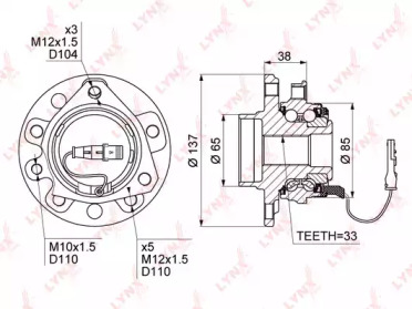 Комплект подшипника LYNXauto WH-1086