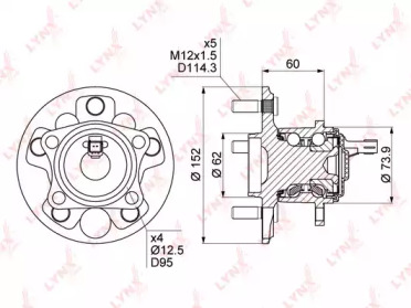 Комплект подшипника LYNXauto WH-1089