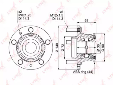 Комплект подшипника LYNXauto WH-1094