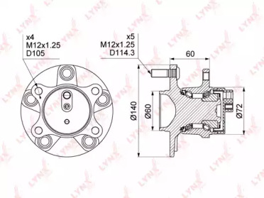 Комплект подшипника LYNXauto WH-1099