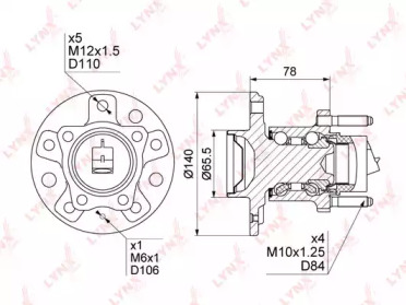 Комплект подшипника LYNXauto WH-1110