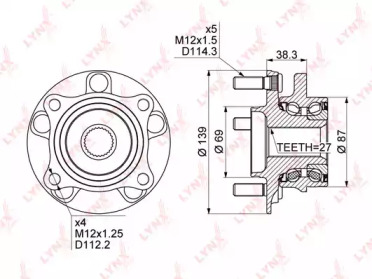 Комплект подшипника LYNXauto WH-1112