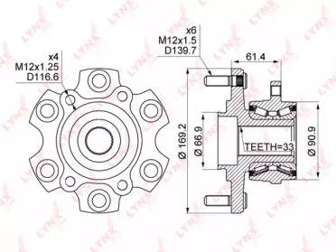 Комплект подшипника LYNXauto WH-1121