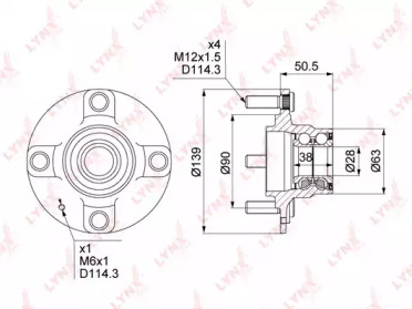 Комплект подшипника LYNXauto WH-1123