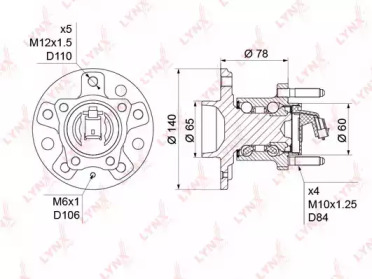 Комплект подшипника LYNXauto WH-1143