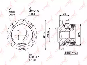 Комплект подшипника LYNXauto WH-1146