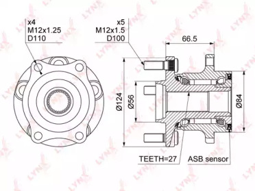 Комплект подшипника LYNXauto WH-1153