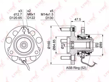 Комплект подшипника LYNXauto WH-1161