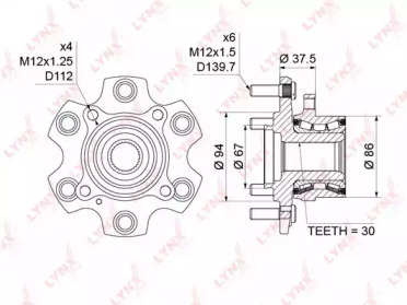 Комплект подшипника LYNXauto WH-1177