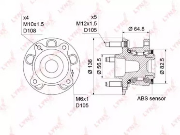 Комплект подшипника LYNXauto WH-1191