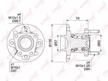 Комплект подшипника LYNXauto WH-1194