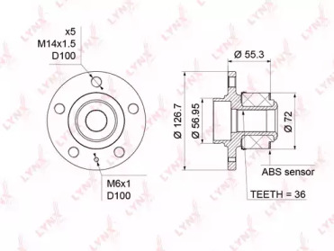 Комплект подшипника LYNXauto WH-1197