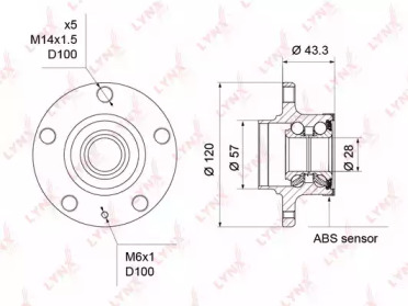 Комплект подшипника LYNXauto WH-1209