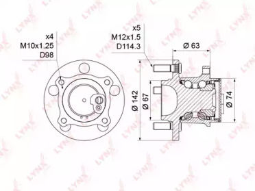 Комплект подшипника LYNXauto WH-1214