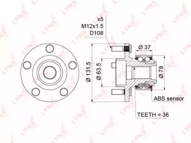 Комплект подшипника LYNXauto WH-1215