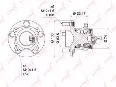 Комплект подшипника LYNXauto WH-1225