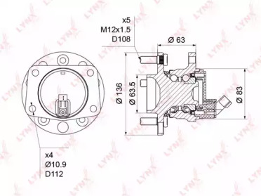 Комплект подшипника LYNXauto WH-1226