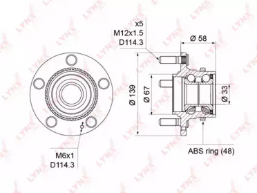 Комплект подшипника LYNXauto WH-1228