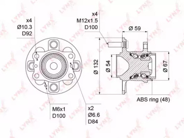 Комплект подшипника LYNXauto WH-1235