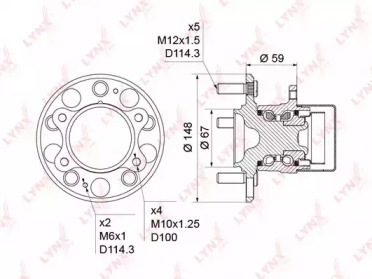 Комплект подшипника LYNXauto WH-1240