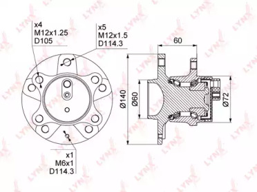 Комплект подшипника LYNXauto WH-1303