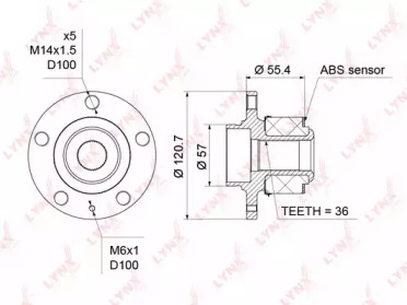 Комплект подшипника LYNXauto WH-1308