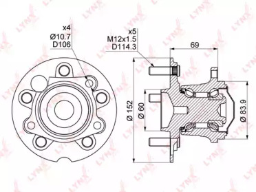 Комплект подшипника LYNXauto WH-1336