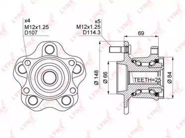 Комплект подшипника LYNXauto WH-1356