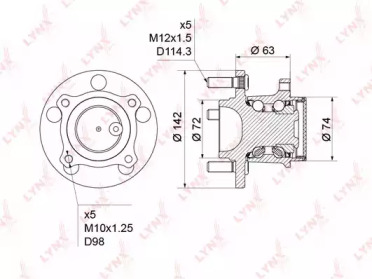 Комплект подшипника LYNXauto WH-1368