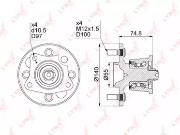 Комплект подшипника LYNXauto WH-1378