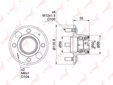 Комплект подшипника LYNXauto WH-1423