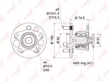 Комплект подшипника LYNXauto WH-1451