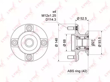 Комплект подшипника LYNXauto WH-1459