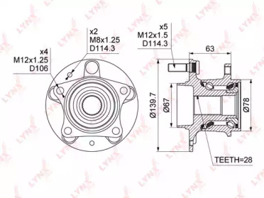 Комплект подшипника LYNXauto WH-1481