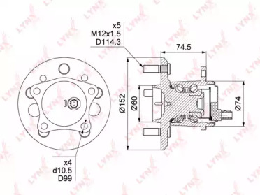 Комплект подшипника LYNXauto WH-1493