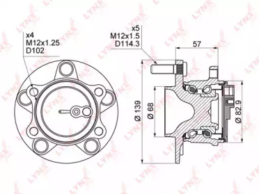 Комплект подшипника LYNXauto WH-1496