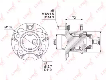 Комплект подшипника LYNXauto WH-1503