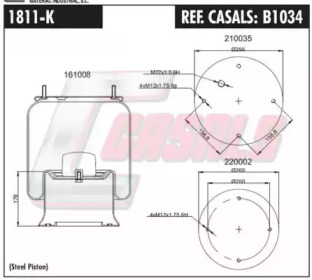 Баллон пневматической рессоры CASALS B1034